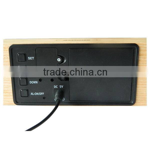 Office Digital LED Wood Clock with Calendar