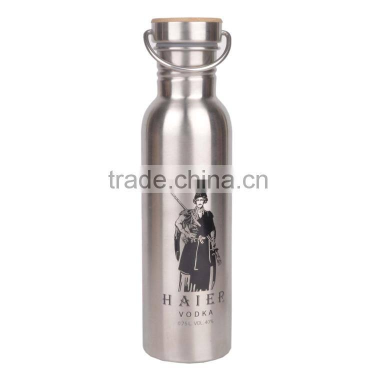 FOB 750ml Food Grade Stainless Steel Water Bottle