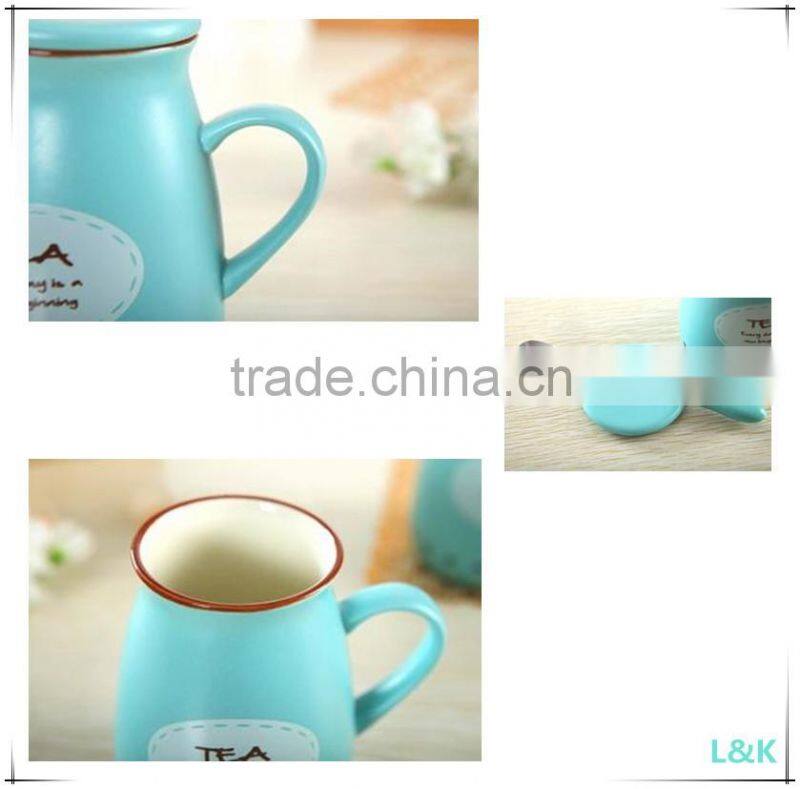 creative bulk ceramic mug with spoon/ceramic coffee mug with lid