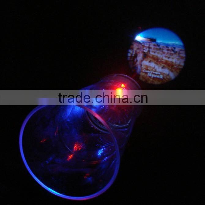 wedding favor led flashing beer cups/plastic cup light up logo projector glass