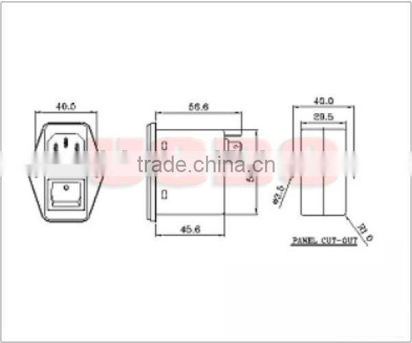 Durable 115/250VAC IEC320 active power fused emi filter with switch
