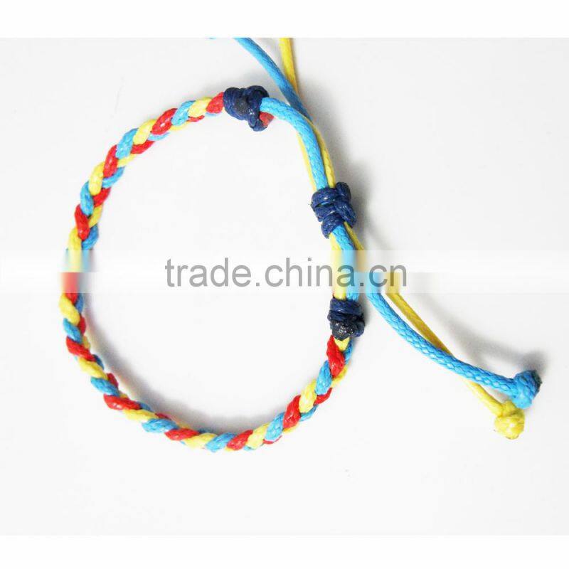 hotsale multi color wax cord bracelet