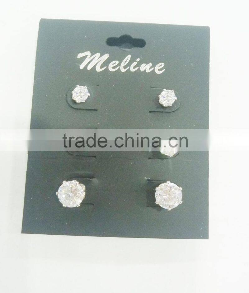 TRIO EARRING,CRYSTAL CZ STONE