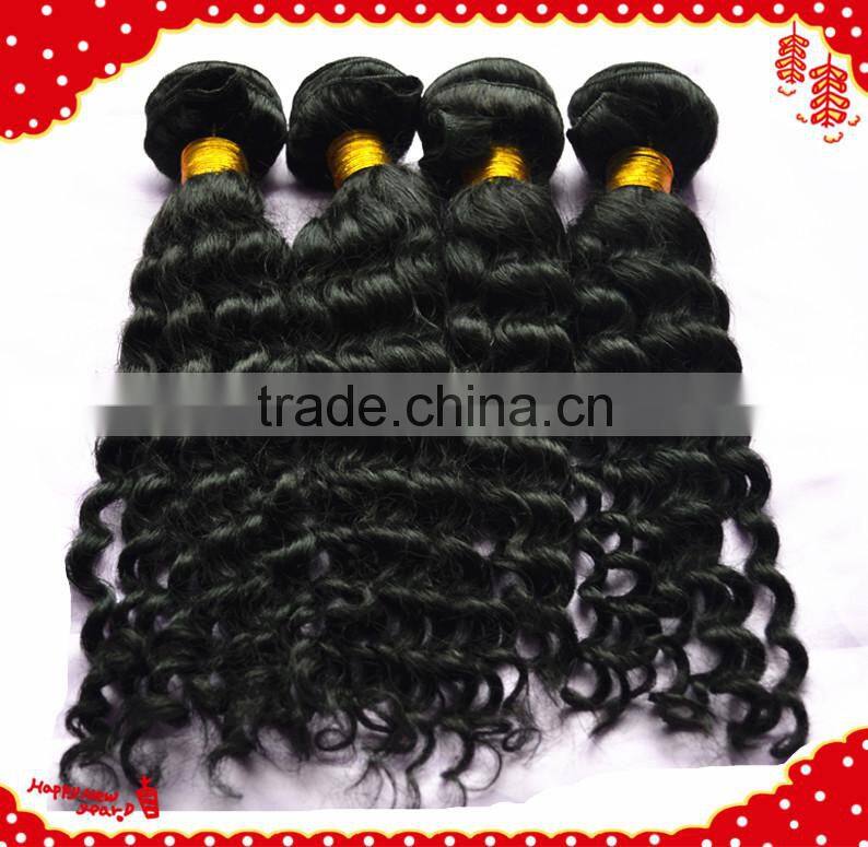 2014 New wavy shedding free Virgin & Remy Deep Wave 100% Virgin Curly Hair