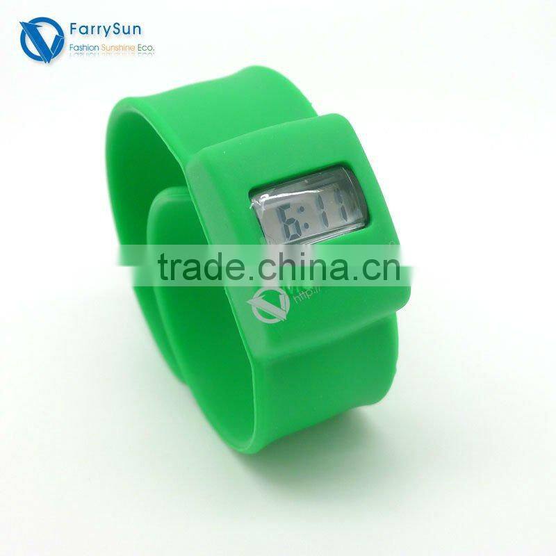 Stylish worthy shining silicone slap digital kids watches