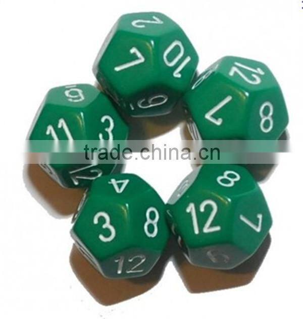 colored custom 12 sided dice with number embossed
