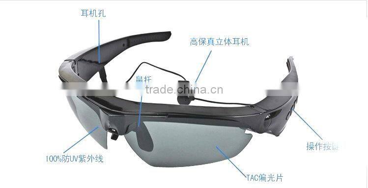 Hot and latest sunglasses mp3 players with stereo bluetooth
