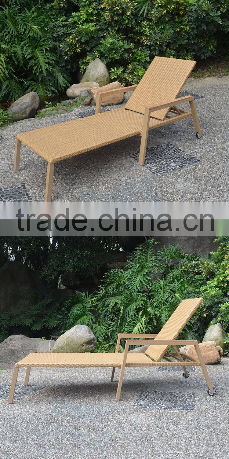 Wicker Teak Handrails With Wheels Rattan Product Modern Outdoor Lounge Chair