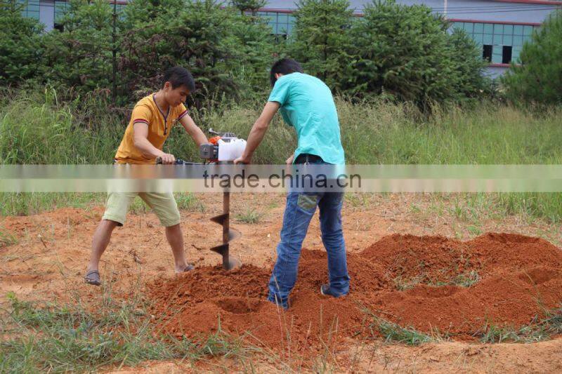 Gasoline earth auger ground drill and digging auger garden hand tool