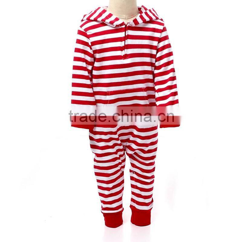 Long sleeve red and white stripe outfits wholesale baby clothes cotton fabric