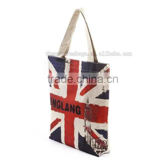 Custom Print Unique Shopping Burlap Wedding Bag