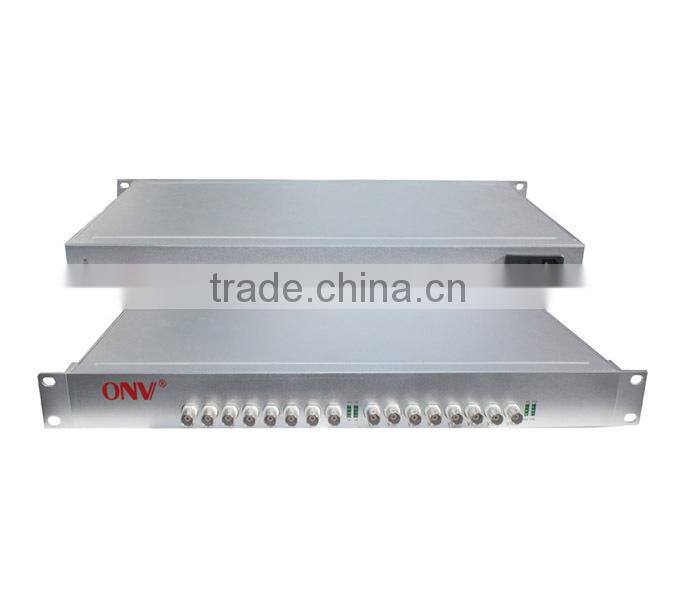 16 Channel Video Fiber Optic Transceiver with 1CH Reverse Data/Audio/ethernet