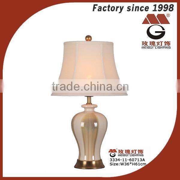 glaze ceramic table lamp with pleated shade