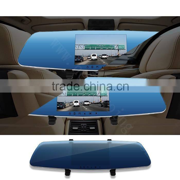 5 inch HD LCD Screen 1080 P + P 720 double recorded Car Rearview Mirror Dvr