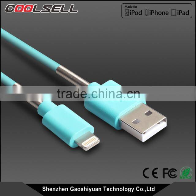 Spring MFi C48 USB cable for iPhone6/6S, 8pin connector mfi cable for apple with spring