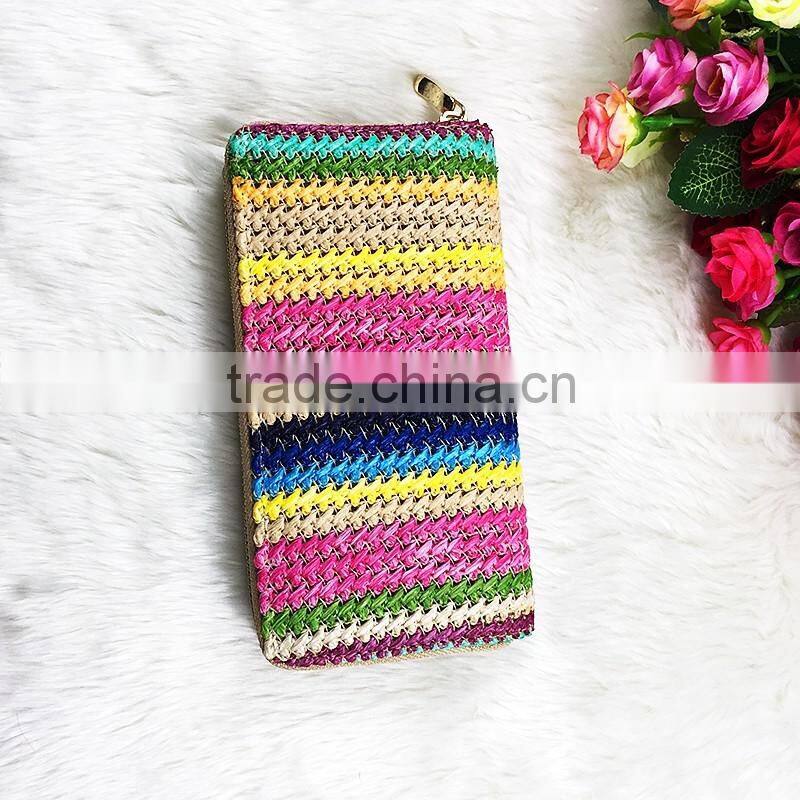 High Quality New Fashion Long Women Multicolor Cotton Frabric Wallet