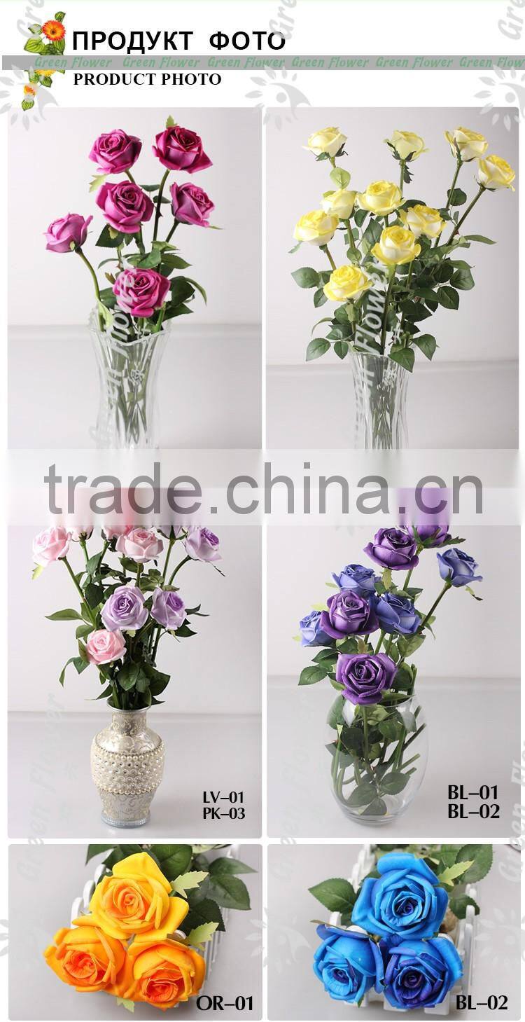 2016 Wholesale 12 PCS 8 color Latex Artificial PU Flowers Rose Bouquet Wedding Bridal Decor Display christmas Real Touch Flower
