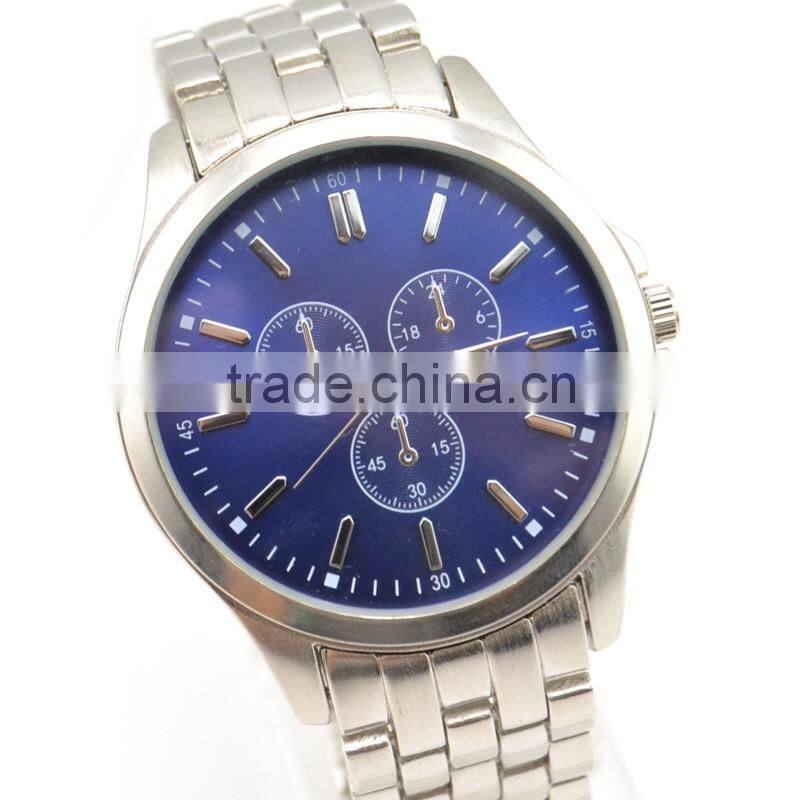 Classic mans business watch fake three eyes quratz waterproof watch