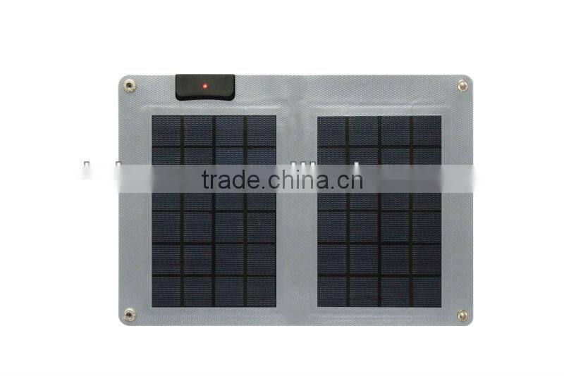 Thin film 10 Watts flexible solar charger, flexible solar panel for mobile phone and tablet