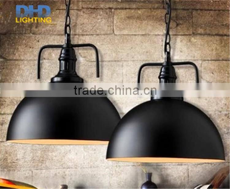 Industrial white and black color round metal shade edison pendant lamp vintage brass socket home decoration lighting fixture