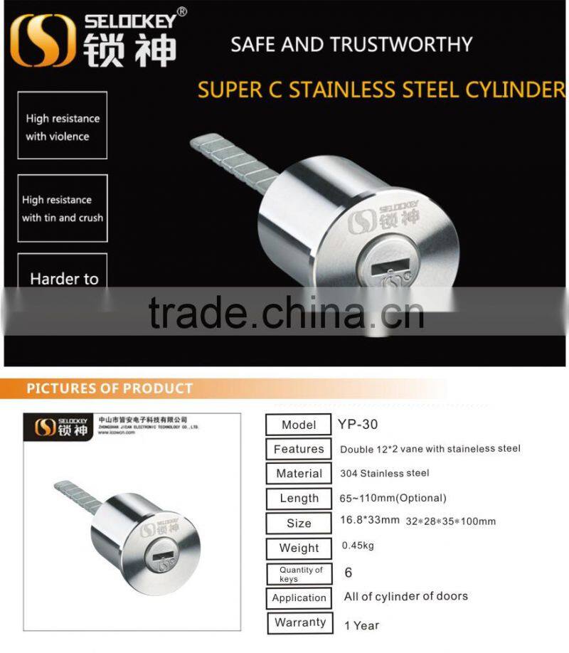 Cylinder of 304 stainless steel with flat tumbler mechanism(YP-30)