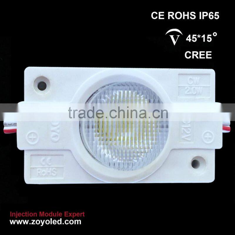 45*15 degree wide beam angle led module edge emiting led module power lens