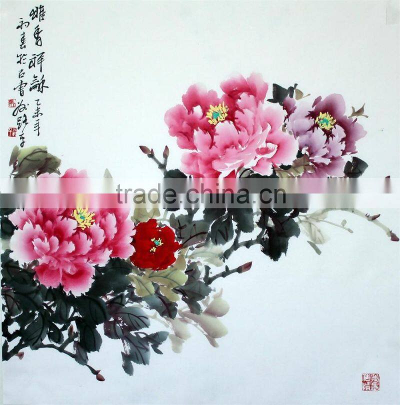 Famous chinese ink and wash painting China peony anique chinese ink painting