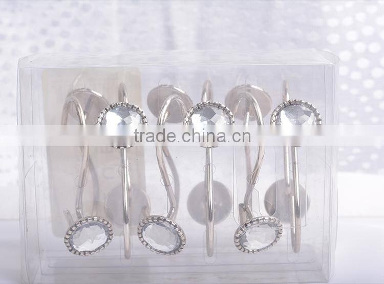 2015 Hot sale PEVA dot prnting shower curtain set for bathroom , best price shower curtain hooks
