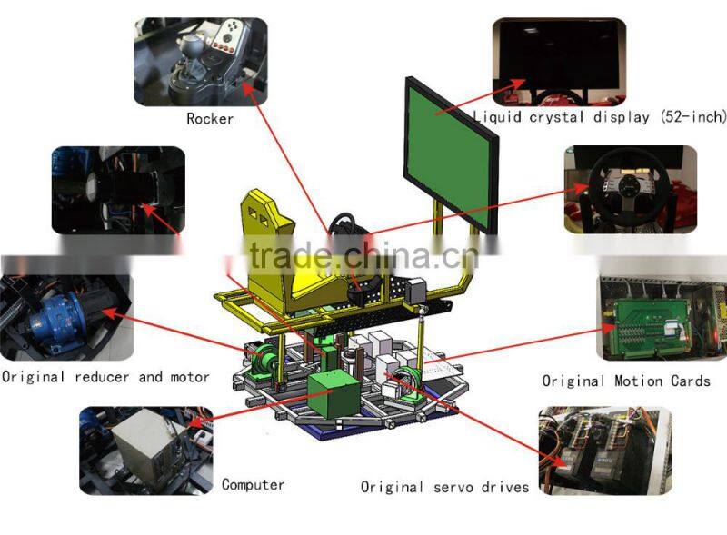 2014 6 dof hydraulic system 7d simulator arcade racing car game machine