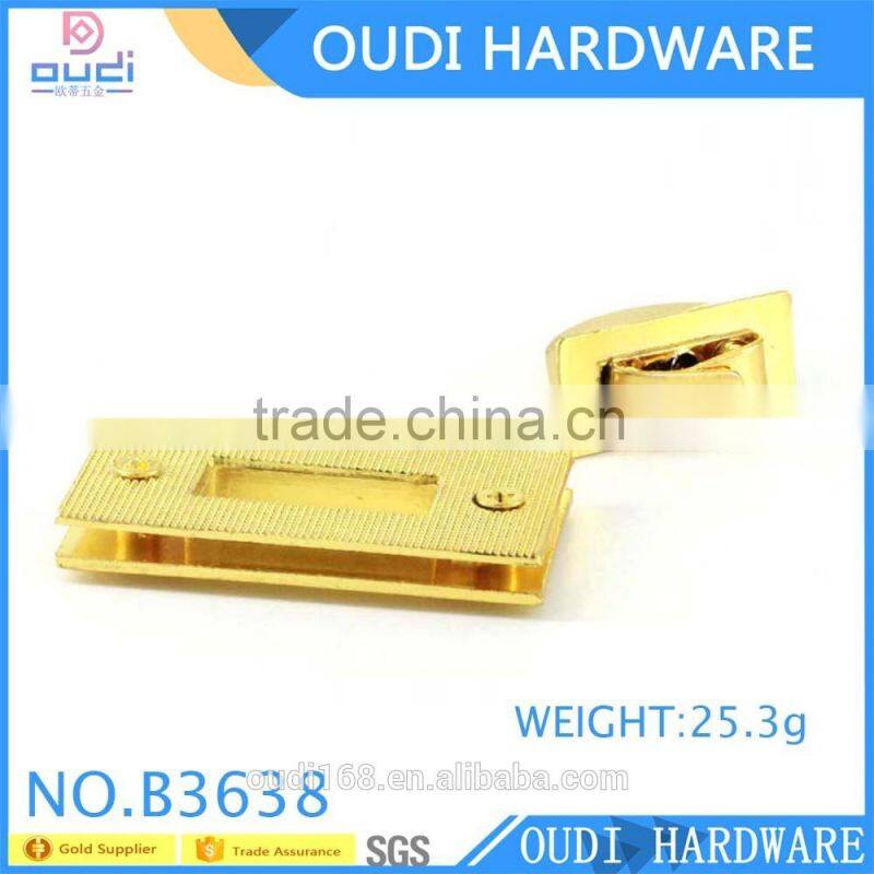 2016 the most popular Zinc alloy light gold bag accessories turn lock.