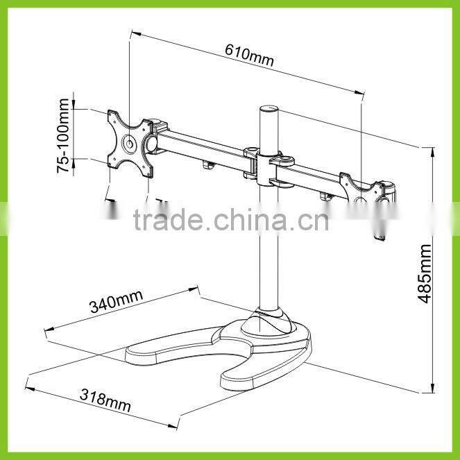 LCD351D-STAND DMP VESA 75x75 100x100 Double LCD Monitor Stand