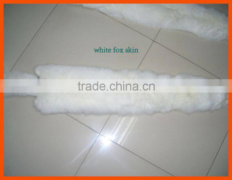 Fox fur skins dyed in different colors