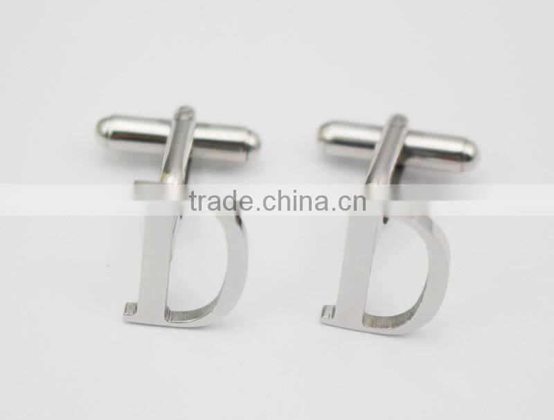 English Capital Letter ABCDE Stainless Steel Wholesale Cufflink For Men