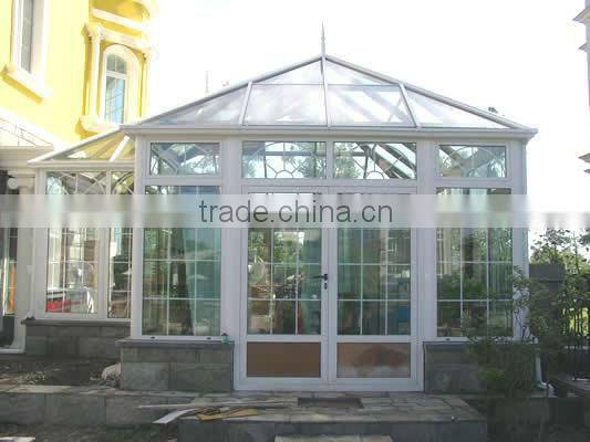 outside Glass sun room,glass house with tempered glass