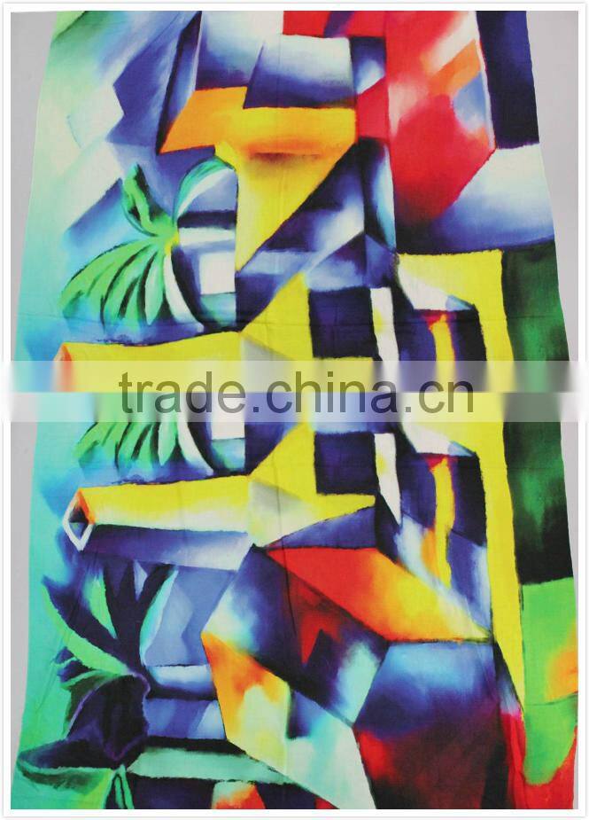 100% wool digital printing scarf 140*200+0.5*2