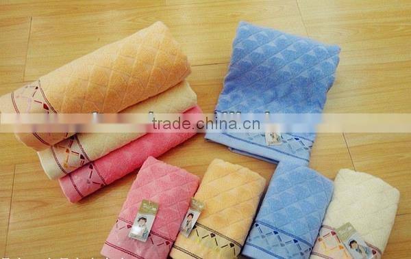 cheap soft water absorption cotton bowknot jacquard cut pile face towels with embriodery