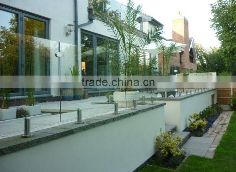 Stainless steel face mouting base plate glass railing post