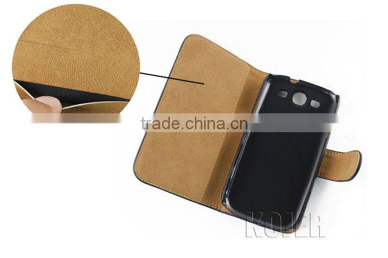 Cell Phone Horizontal Flip Leather Case for SAM Galaxy S3(i9300)