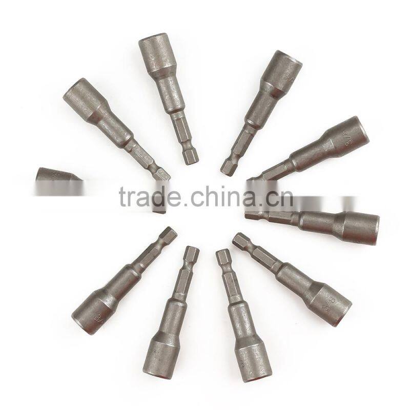 10Pieces 65mm Power Nut Driver Bit Set With Magnet