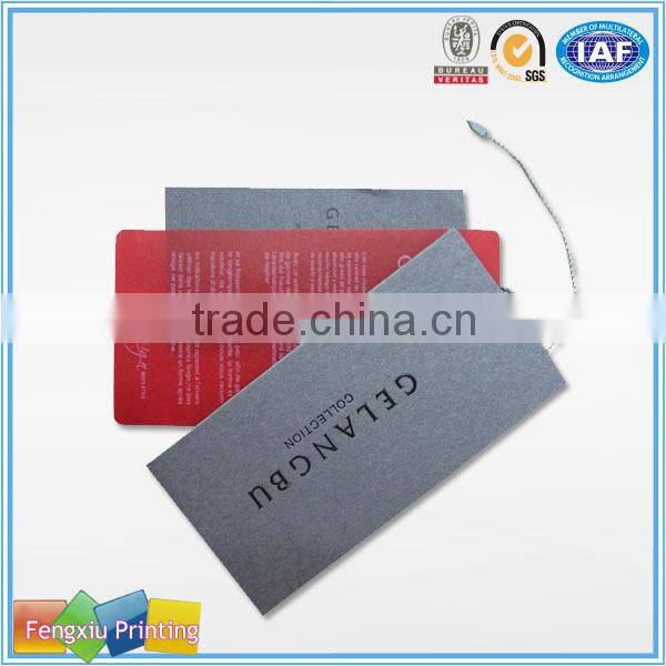 Professional Cheap Garment Paper Hangtag Label Design