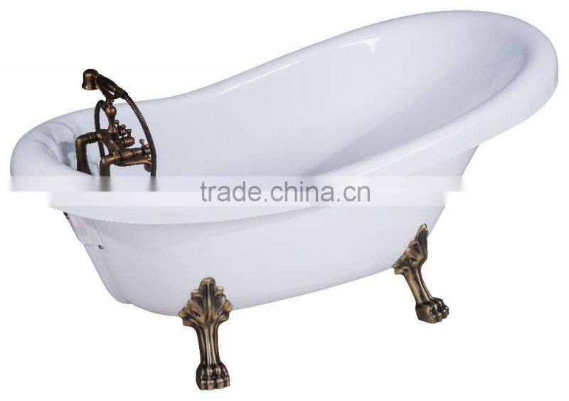 SUNZOOM UPC/cUPC certified acrylic bathtub shell, popular show bath tub, freestanding classic bathtubs with clawfoot
