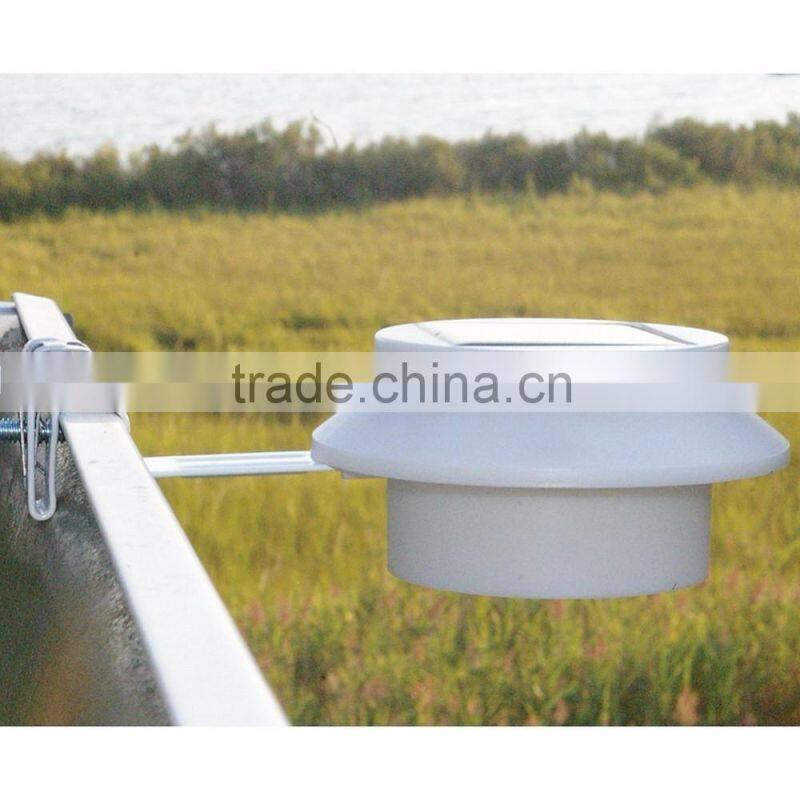 Water Resistant with Switch Solar Powered 3-led Gutter Light Fence Lamp Outdoor Solar Gutter LED Lights