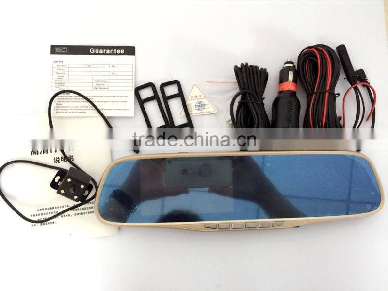 4.3 Inch HD 1080P Automobile Camera rearview mirror car DVR rearview mirror car recorder,1080p hd vehicle black dvr