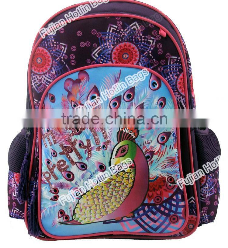 customize backpack pretty peacock daily bag