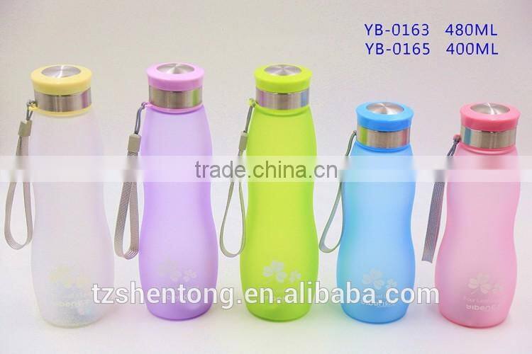 Narrow mouth frosted portable plastic drinking water bottle YB-0163,YB-0165