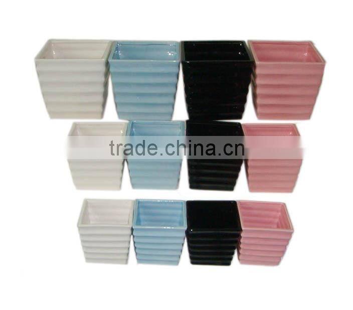 color glazed ceramic indoor square planter flower pots