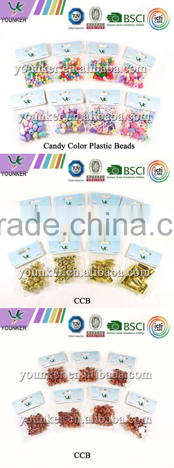 Wholesale Fashionable Plastic beads Pony Beads Glass Seed Beads Used for Jewelry Making And DIY Kits