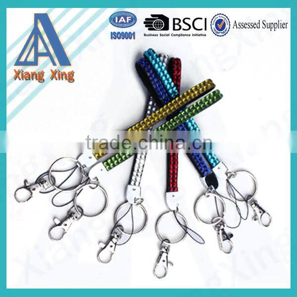 Wholesale multi color bling crystal rhinestone lanyard for cell phone lanyard