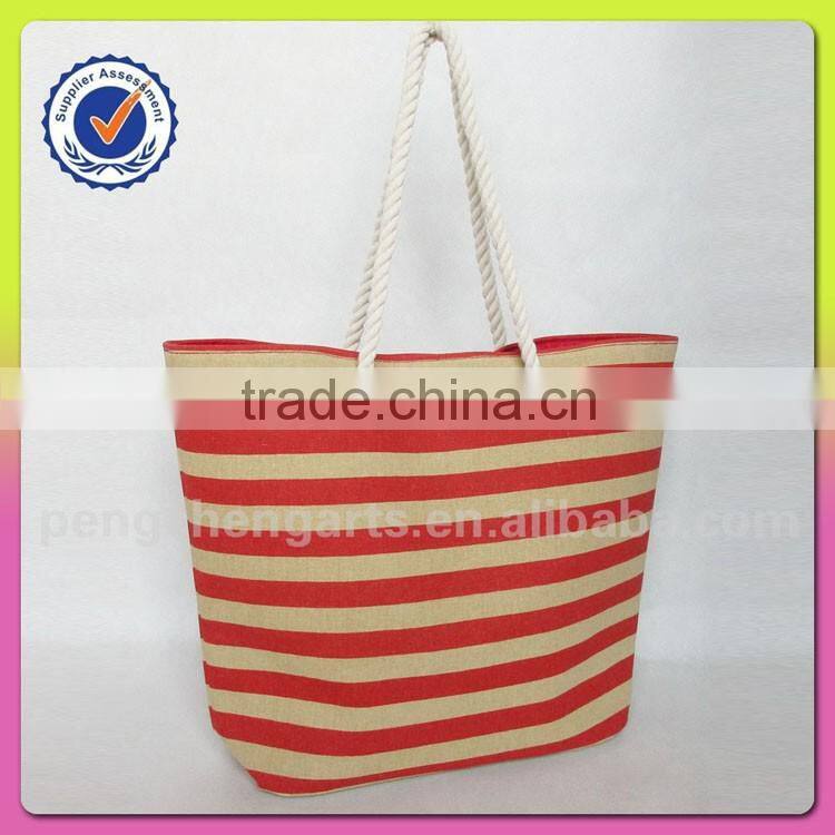 Easy Fashion Polyester Material Beach Bag And Women Handbags Cotton Handle