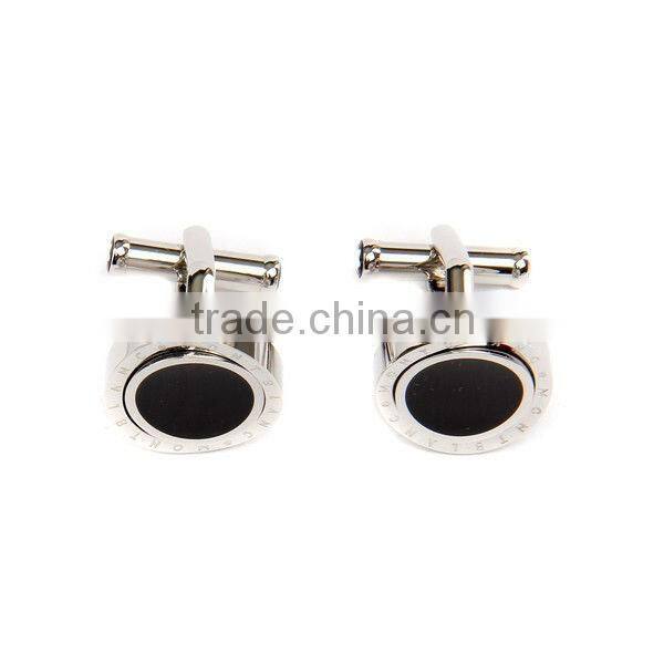 alphabet letter cufflink for mens shirts round clip mens accessories new china novelty stainless steel jewelry